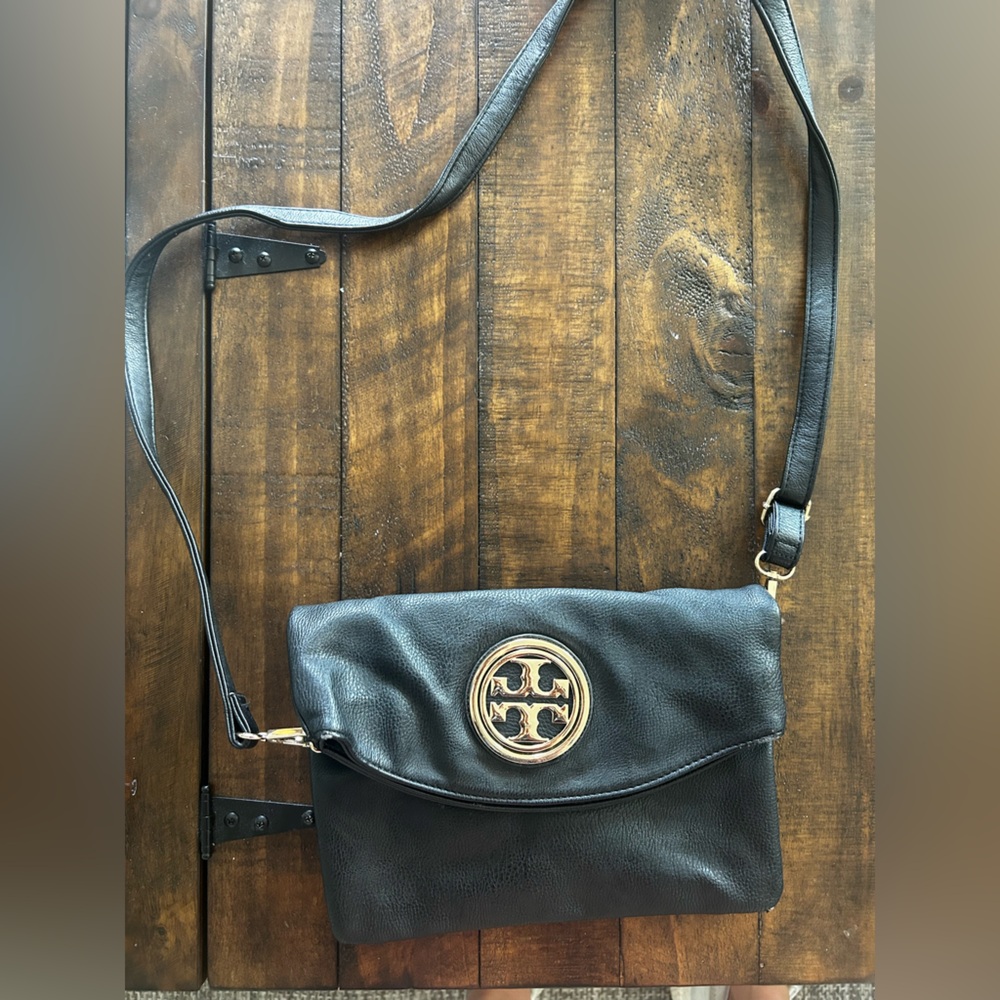 Tory Burch Black Crossbody Bag with Gold Hardware